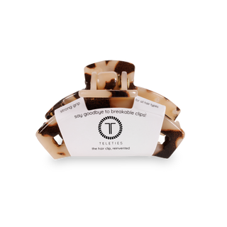 Blonde tortoise tiny open hair clip by Teleties styled view - House of Me boutique Norman OK