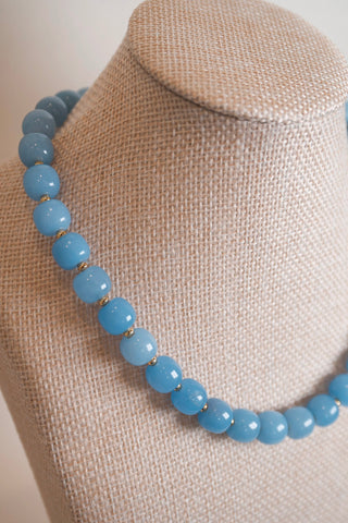 Blue Beaded Statement Necklace luminous glass bead statement necklace Hart Designs - House of Me boutique Norman OK