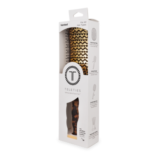 Tortoise vented hair brush by Teleties in use - House of Me boutique Norman OK
