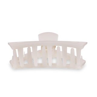 Coconut white large open hair clip by Teleties detail view - House of Me boutique Norman OK