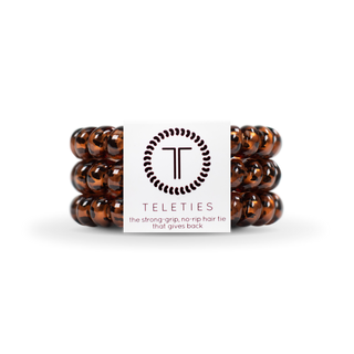 Tortoise large spiral hair ties by Teleties - House of Me boutique Norman OK