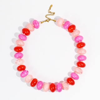 Treasure Jewels Inc. - Sugar Multi Red and Pink Necklace.