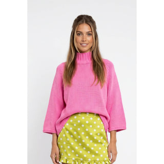 Hibiscus Mock neck batwing sweater - House of Me boutique Norman OK
