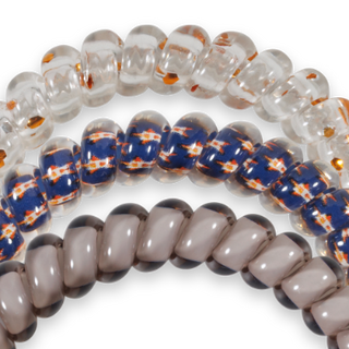 Houston Astros small spiral hair ties by Teleties detail view - House of Me boutique Norman OK
