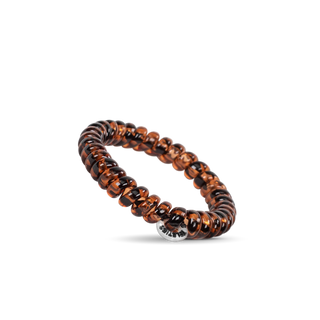Tortoise small spiral hair ties by Teleties styled view - House of Me boutique Norman OK