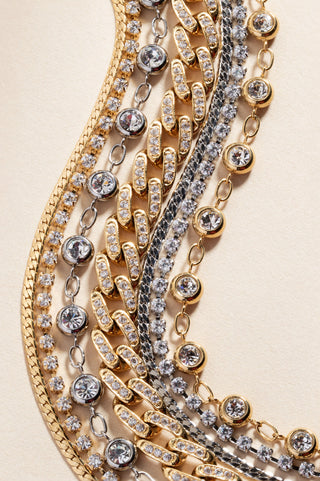 Double Strand Crystal Tennis Chain Bracelet.