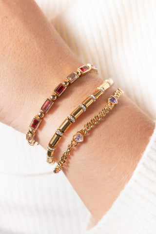 Heart Curb Chain Bracelet.