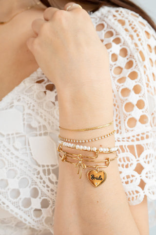 Double Strand Crystal Tennis Chain Bracelet.