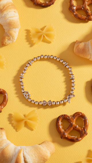 'Carbs are My Love Language' Beaded Stretch Bracelet.
