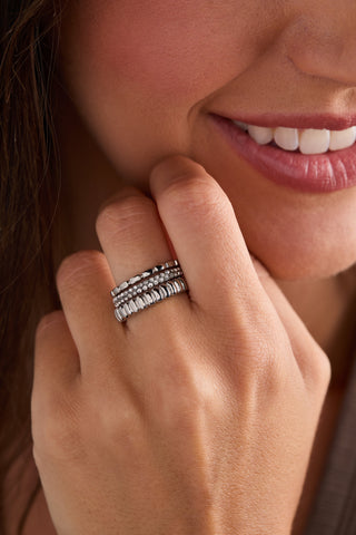 Ribbed Stacking Ring Set of 3.