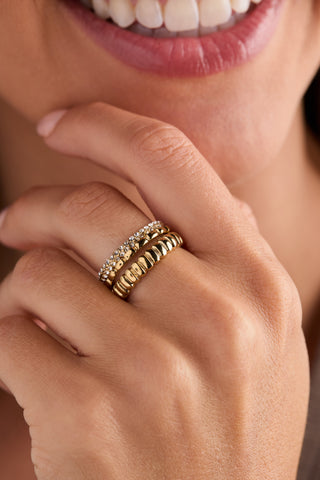 Ribbed Stacking Ring Set of 3.
