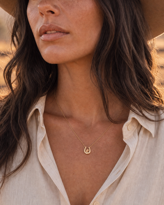 'Horse Girl At Heart' Horseshoe Necklace.
