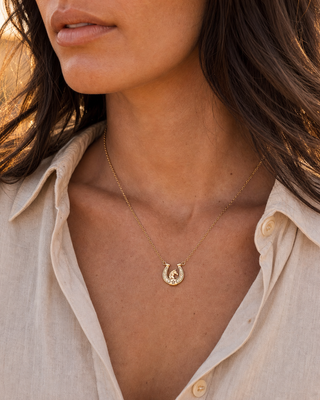 'Horse Girl At Heart' Horseshoe Necklace.