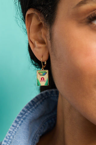 Crayola 'To Teach Is To Color A Life Forever' Crayon Box Earrings.