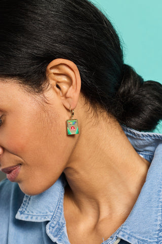 Crayola 'To Teach Is To Color A Life Forever' Crayon Box Earrings.