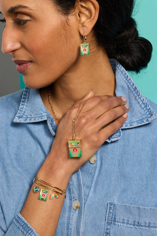 Crayola 'To Teach Is To Color A Life Forever' Multi Charm Bangle.