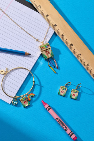 Crayola 'To Teach Is To Color A Life Forever' Multi Charm Bangle.