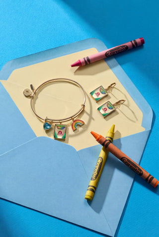 Crayola 'To Teach Is To Color A Life Forever' Crayon Box Earrings.