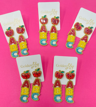 ABC alphabet earrings by Golden Lily - House of Me boutique Norman OK
