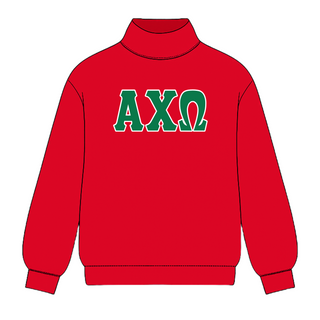 Classic twill sorority embroidered mock neck sweatshirt by Duo Threads, sorority apparel - House of Me boutique Norman OK