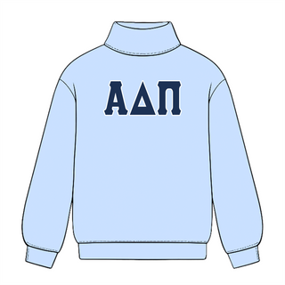 Classic twill sorority embroidered mock neck sweatshirt by Duo Threads, sorority apparel - House of Me boutique Norman OK