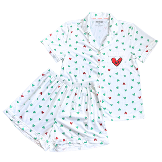 Love Letters sorority pajama set with Greek letter hearts by Duo Threads, sorority apparel - House of Me boutique Norman OK