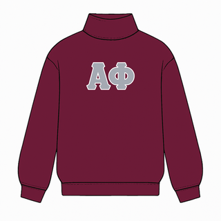 Classic twill sorority embroidered mock neck sweatshirt by Duo Threads, sorority apparel - House of Me boutique Norman OK