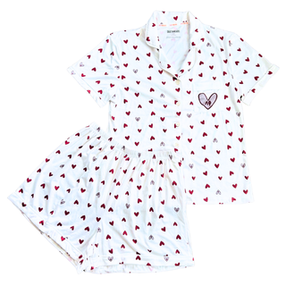 Love Letters sorority pajama set with Greek letter hearts by Duo Threads, sorority apparel - House of Me boutique Norman OK