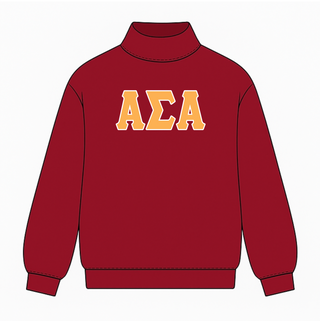 Classic twill sorority embroidered mock neck sweatshirt by Duo Threads, sorority apparel - House of Me boutique Norman OK