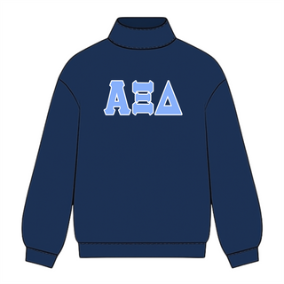 Classic twill sorority embroidered mock neck sweatshirt by Duo Threads, sorority apparel - House of Me boutique Norman OK