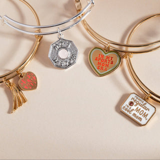 'In My Sports Mom Era' Heart' Charm Bangle.