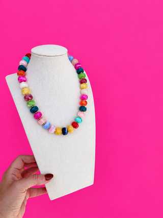 Multicolor bauble ball necklace by Golden Lily - House of Me boutique Norman OK