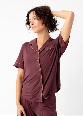 Women's Bamboo Stretch-Knit Short Sleeve & Pant Pajama Set.