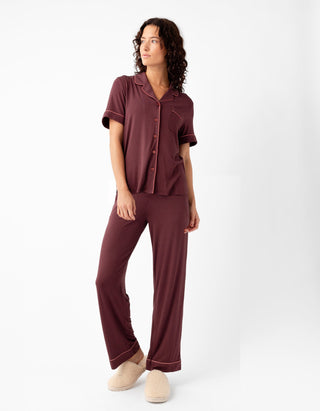 Women's Bamboo Stretch-Knit Short Sleeve & Pant Pajama Set.