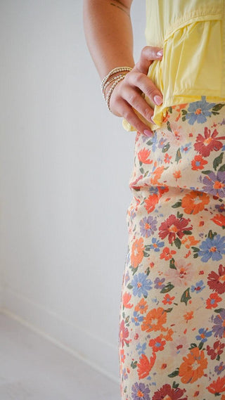 Meadow Floral Barrel Jeans front view - House of Me boutique Norman OK