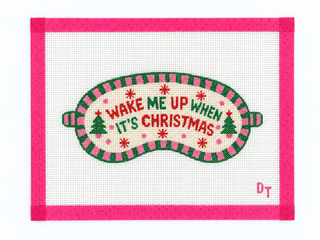 Wake Me Up When It's Christmas sleep mask needlepoint canvas by Duo Threads - House of Me boutique Norman OK