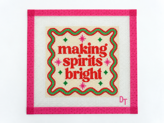 Making Spirits Bright Christmas needlepoint canvas by Duo Threads - House of Me boutique Norman OK