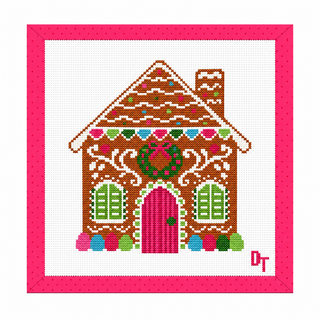 Gingerbread house Christmas needlepoint canvas by Duo Threads - House of Me boutique Norman OK