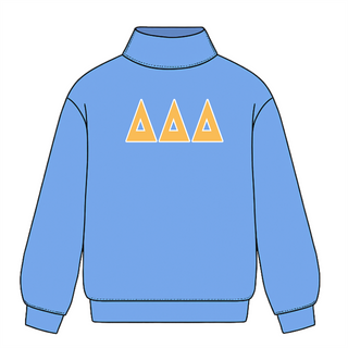 Classic twill sorority embroidered mock neck sweatshirt by Duo Threads, sorority apparel - House of Me boutique Norman OK