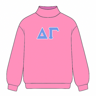 Classic twill sorority embroidered mock neck sweatshirt by Duo Threads, sorority apparel - House of Me boutique Norman OK