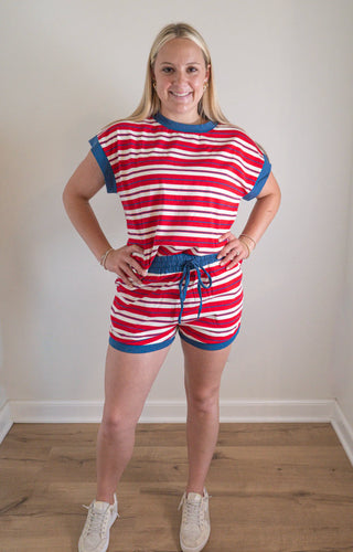 Americana Striped Lounge Set