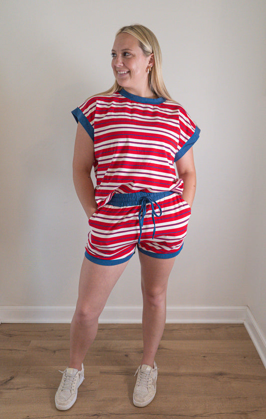 Americana Striped Lounge Set