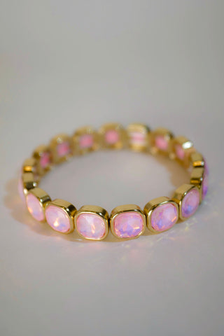 Pink Opal Crystal Stretch Bracelet
