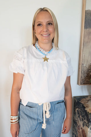 Harper Ruffle Top in White