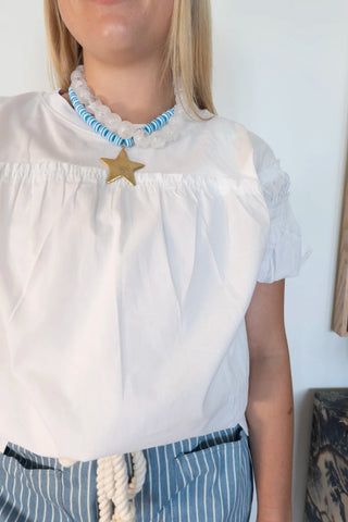 Harper Ruffle Top in White