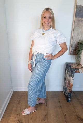 Harper Ruffle Top in White