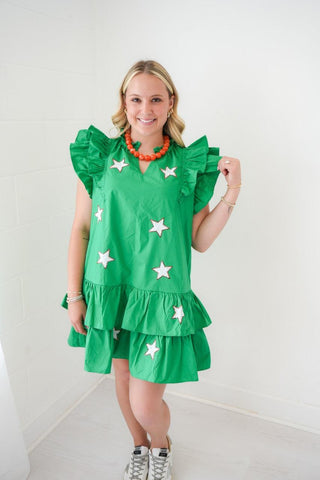 Clover Star Dress back view - House of Me boutique Norman OK