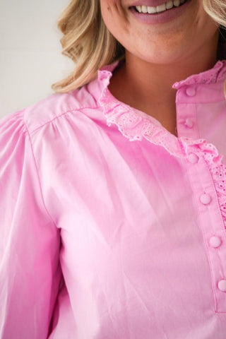 Charlotte Eyelet Blouse back view - House of Me boutique Norman OK