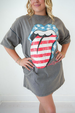 Roxanne T-Shirt Dress back view - House of Me boutique Norman OK