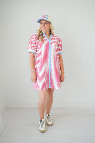 Liberty Striped Patriotic Shift Dress